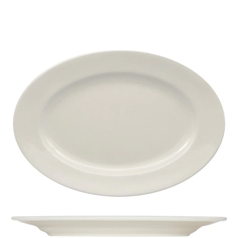 38x26.5 cm - Prime Piatto Vassoio Ovale In Porcellana - Set 6 Pz