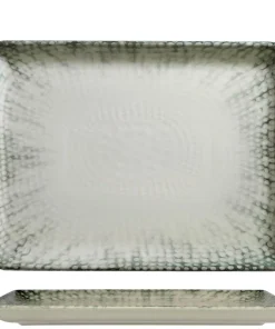35x26 cm - Oregon Piatto Vassoio Rettangolare In Porcellana - Set 6 Pz