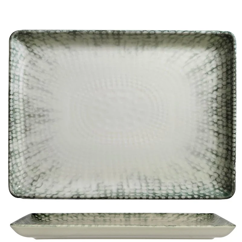 35x26 cm - Oregon Piatto Vassoio Rettangolare In Porcellana - Set 6 Pz