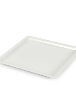 29x29 cm - Justwhite Piatto Piano In Porcellana - Set 3 Pz