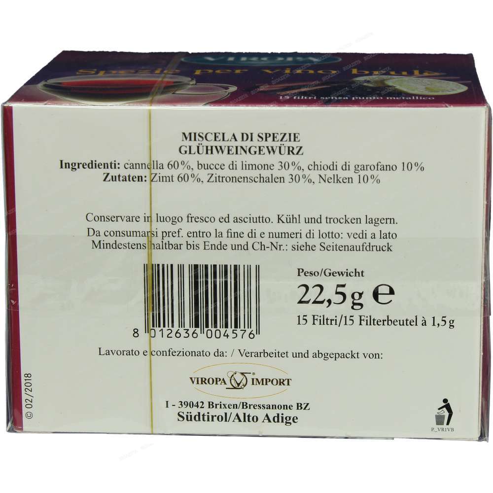 Viropa Spezie per vin brulè 15 filtri - immagine 4