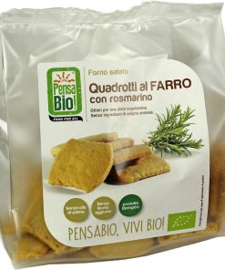 Quadrotti farro e rosmarino senza lievito 250g Pensa bio
