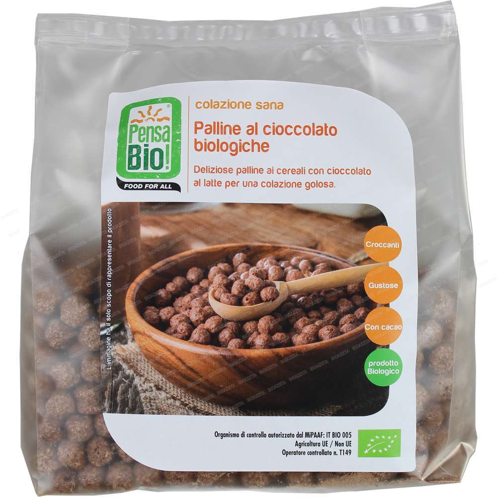 Palline di cereali al cioccolato bio 250g Pensa bio