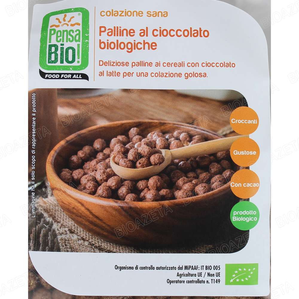 Palline di cereali al cioccolato bio 250g Pensa bio - immagine 2