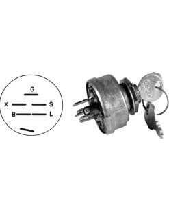 Interruttore avviamento 6 poli, 2 posizioni più avviamento montato su Murray