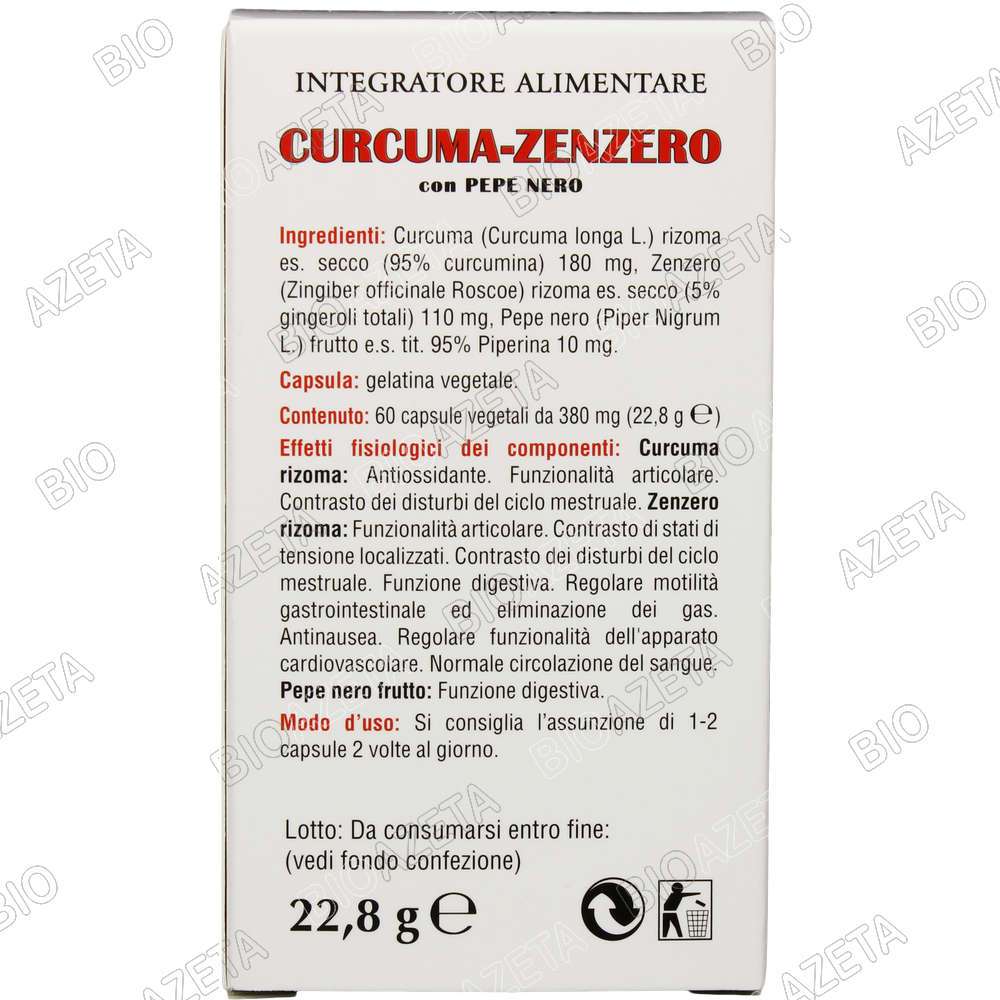 Curcuma zenzero pepe nero 60 capsule Larix - immagine 8