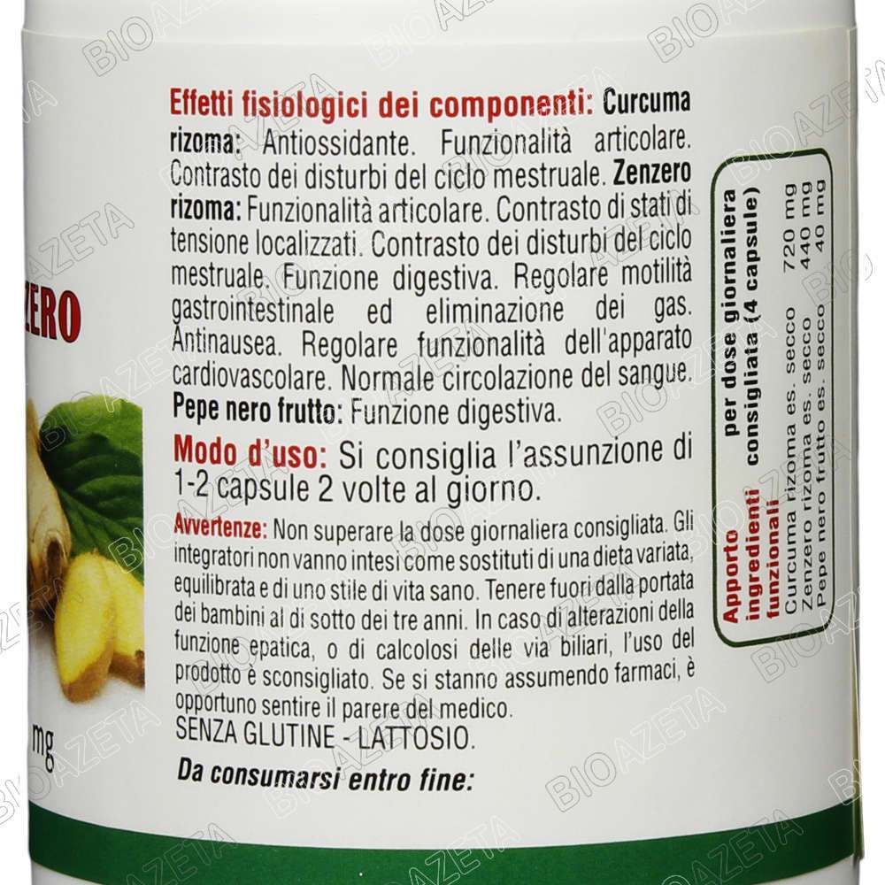 Curcuma zenzero pepe nero 60 capsule Larix - immagine 9