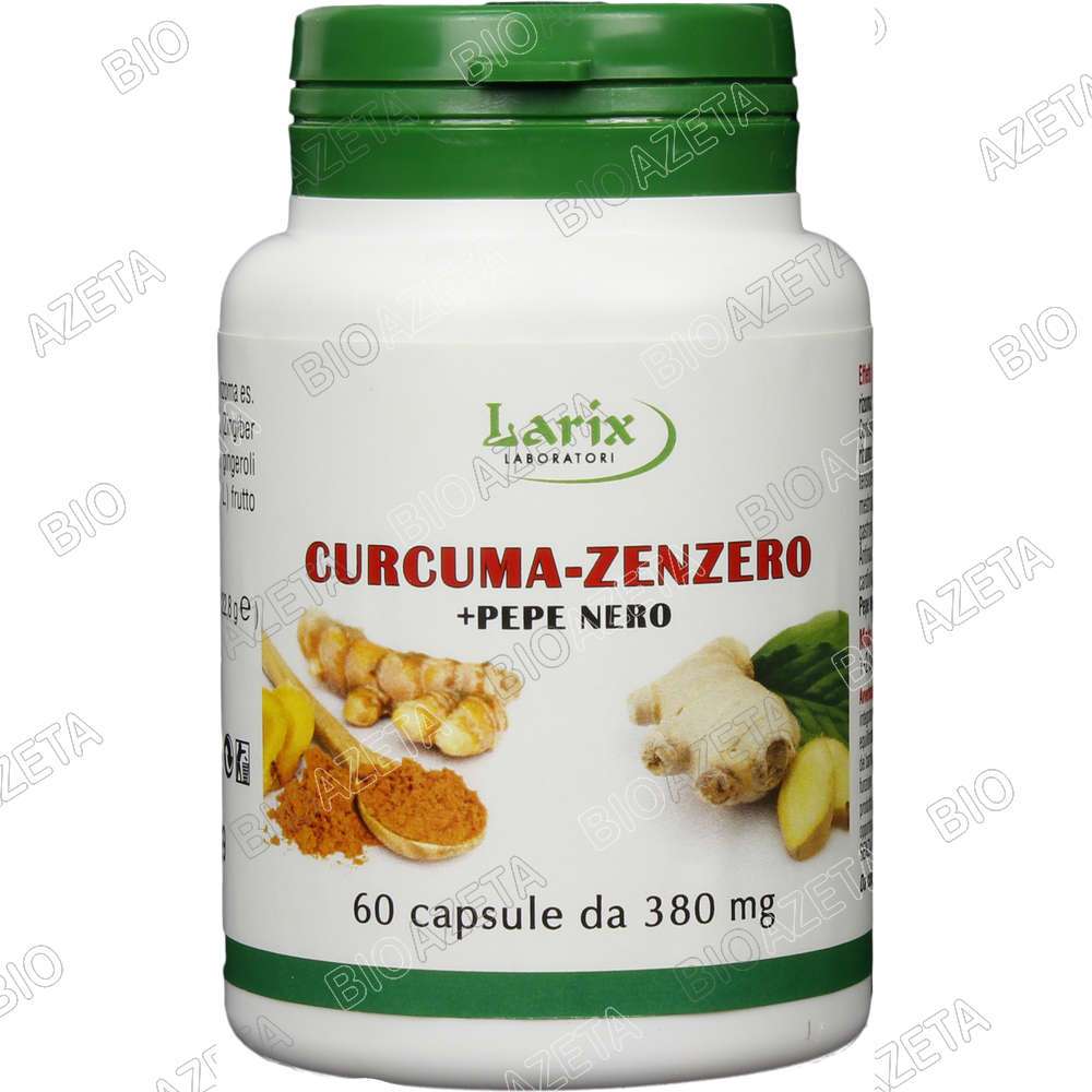 Curcuma zenzero pepe nero 60 capsule Larix - immagine 4