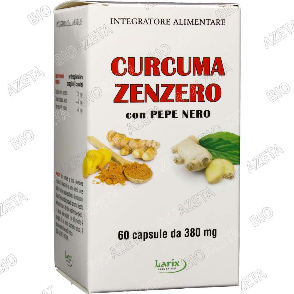 Curcuma zenzero pepe nero 60 capsule Larix - immagine 6