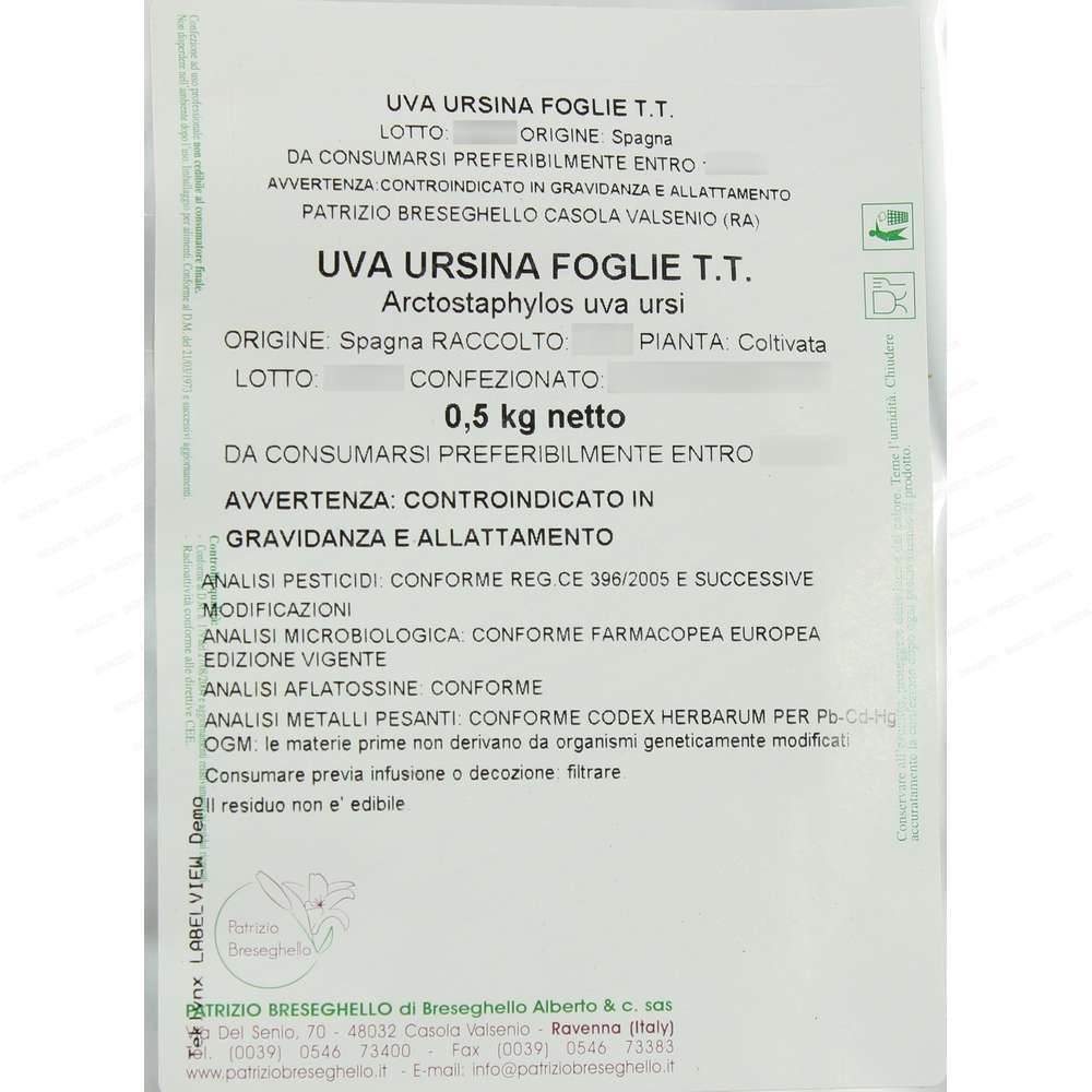 Uva ursina foglie Taglio Tisana 500g