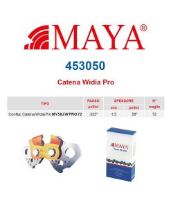 Catena confezionata in Widia PRO .325″ 1.5 mm – .058″ 72 maglie con antirimbalzo Maya – 453050