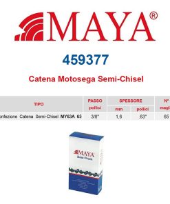 Catena confezionata 3/8″ 1.6 mm – .063″ 65 maglie senza antirimbalzo profilo Semi tondo – 459377