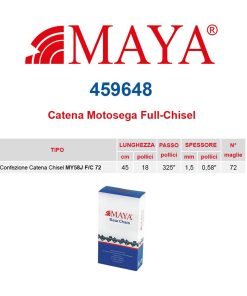 Catena confezionata .325″ 1.5 mm – .058″ 72 maglie con antirimbalzo profilo Quadro – 459648