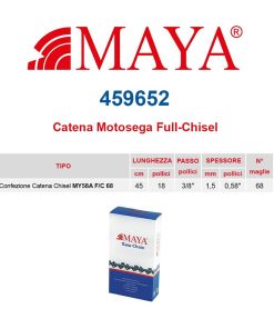 Catena confezionata 3/8″ 1.5 mm – .058″ 68 maglie con antirimbalzo profilo Quadro maya- 459652