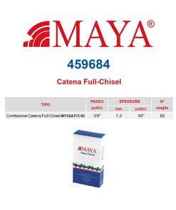 Catena confezionata 3/8″ 1.3 mm – .050″ 60 maglie con antirimbalzo profilo Quadro – 459684