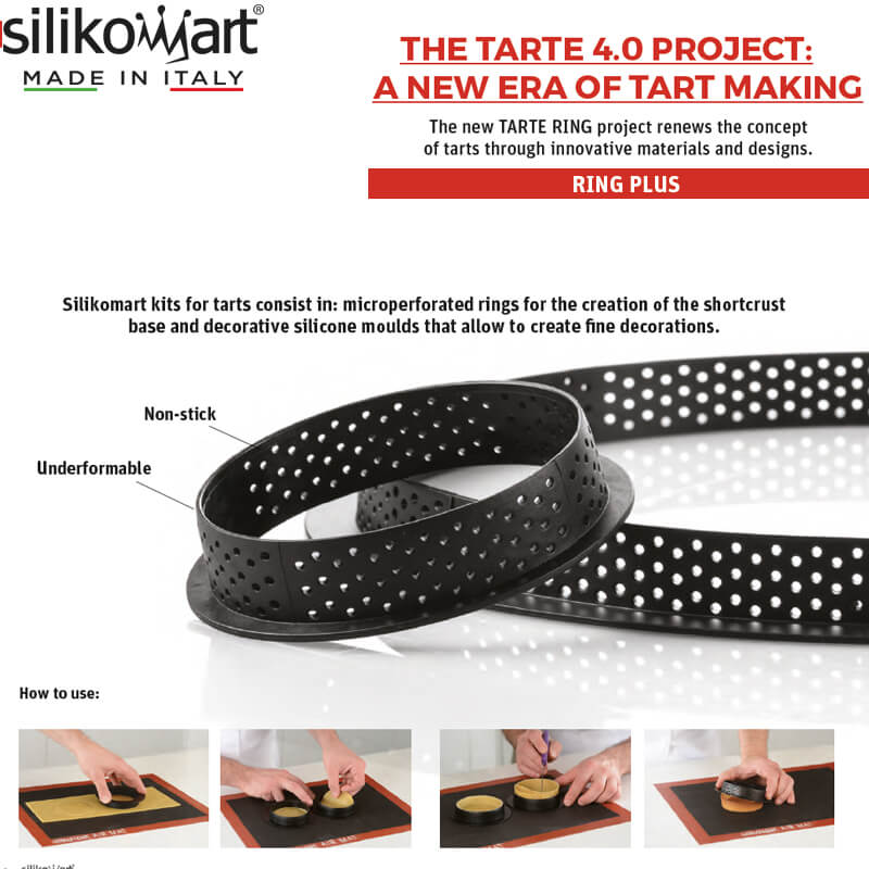 8 cm Tarte Ring Stampo Anello Microforato Antiaderente In Silicone - Set 6 Pz - immagine 3