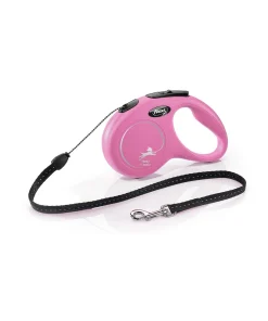 FLEXI CANE GUINZAGLIO NEW CLASSIC CORDA S 5M ROSA MAX 12 KG