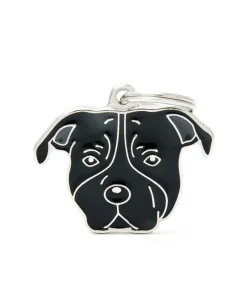 MEDAGLIETTA AMERICAN STAFFORDSHIRE MARRONE