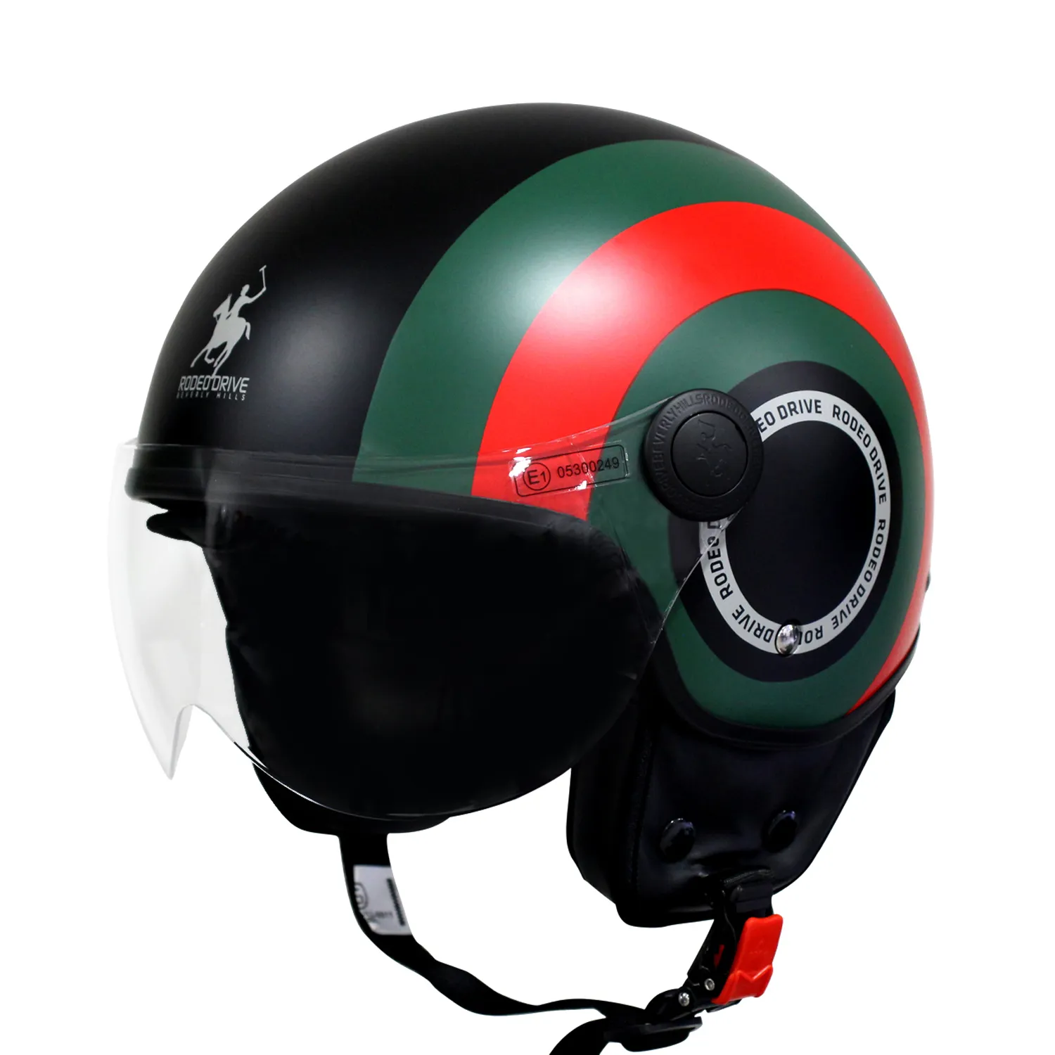 CASCO RODEO DRIVE RD105 NLUX BANDS NERO ROSSO VERDE OPACO