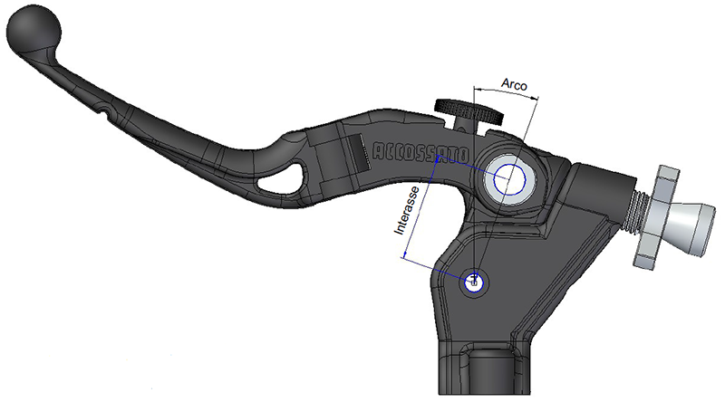 COMANDO FRIZIONE ACCOSSATO INTERASSE 29MM NERO cod.(CF001N-29-RST) - immagine 2