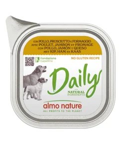 ALMO NATURE CANE DAILYMENU CON POLLO PROSCIUTTO E FORMAGGIO DA 300 GR IN VASCHETTA