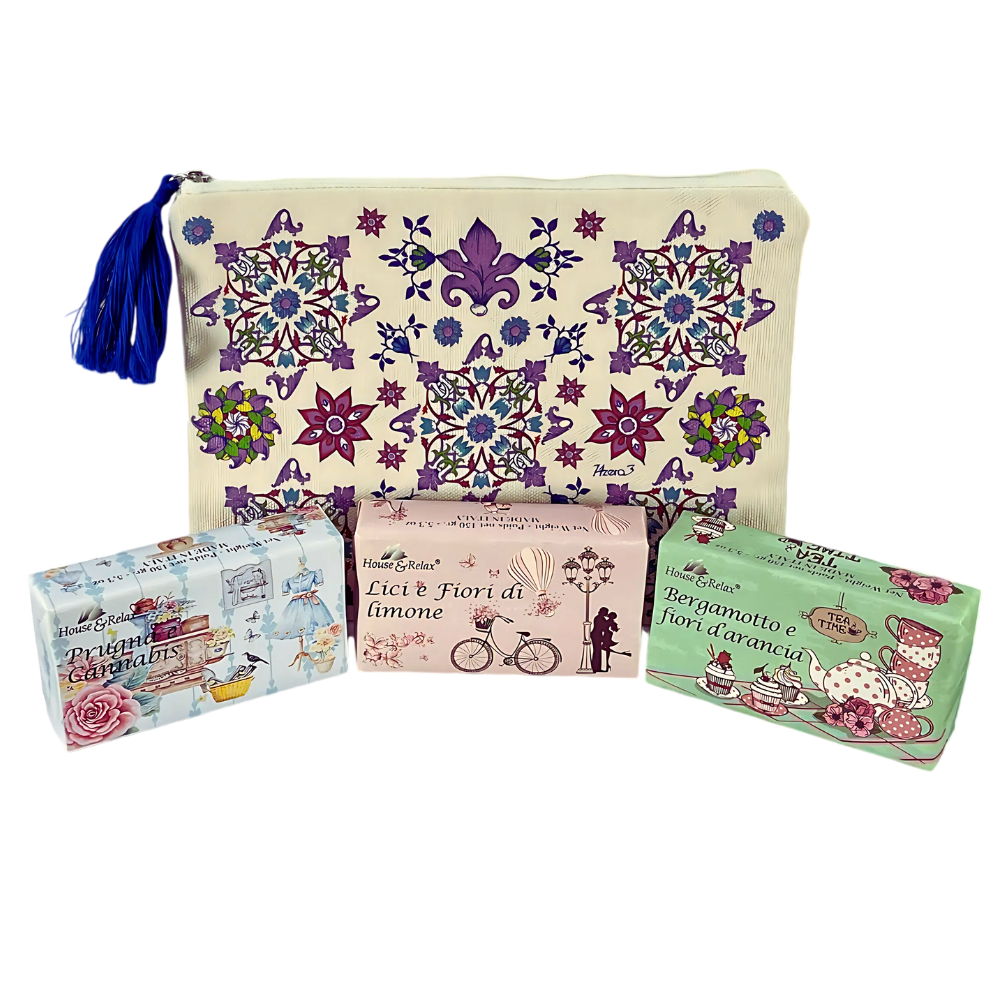 Pochette regalo 3 Saponi Vegetali da 150g