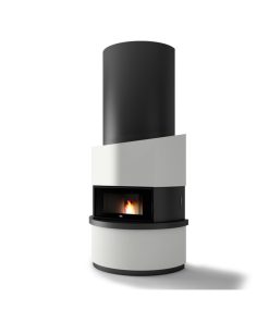 Stufa a Pellet Eva Calor Michelangelo 11.5 Kw con vetro trasparente e frontali bianchi – 901656900