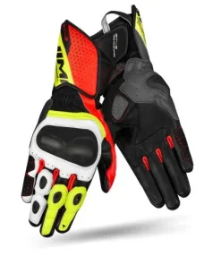 Guanti moto Tecnici Racing SHIMA ST-3 Bianco giallorosso fluo